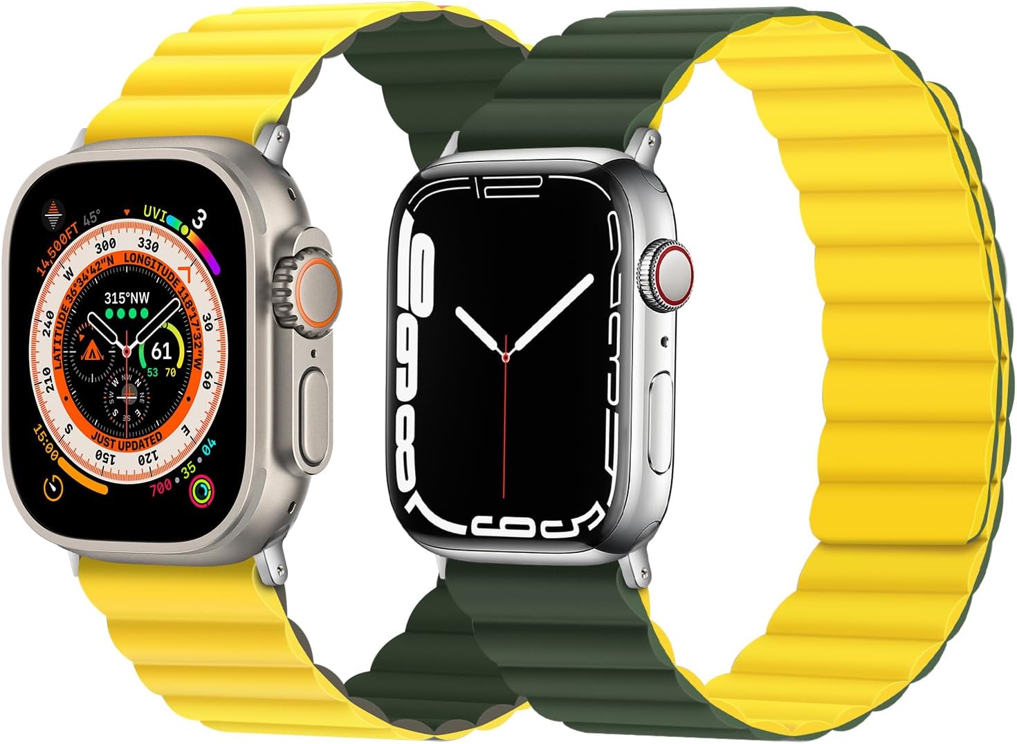 Asli Global Magnetic Band Dual Color For Watch 42/44/45/49mm | Yellow Green Asli Global Magnetic Band Dual Color For Watch 42/44/45/49mm | Yellow Green